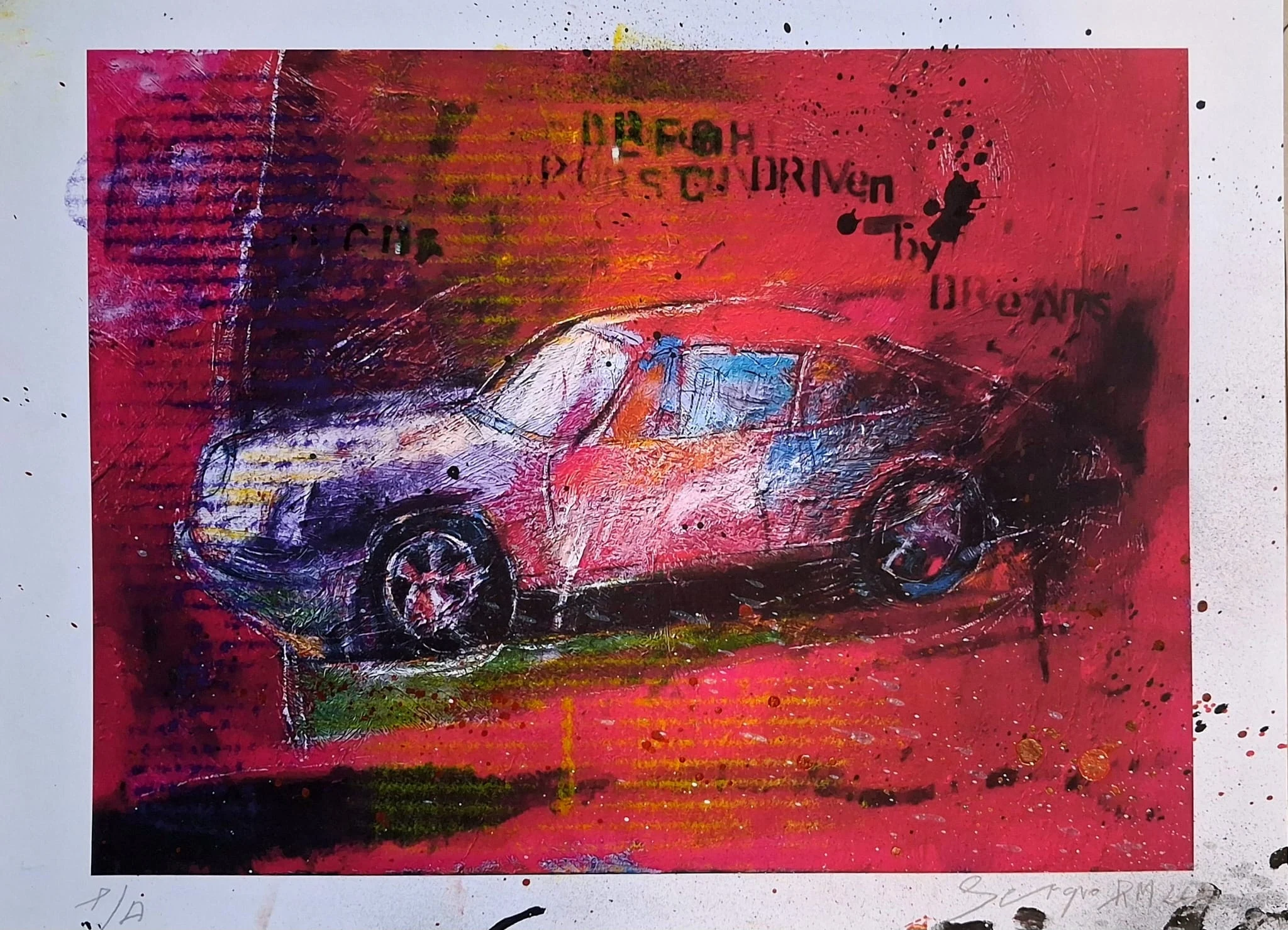Breakin the rules · Driven by Dreams — Impresión giclée intervenida a mano (técnica mixta), 40 × 30 cm