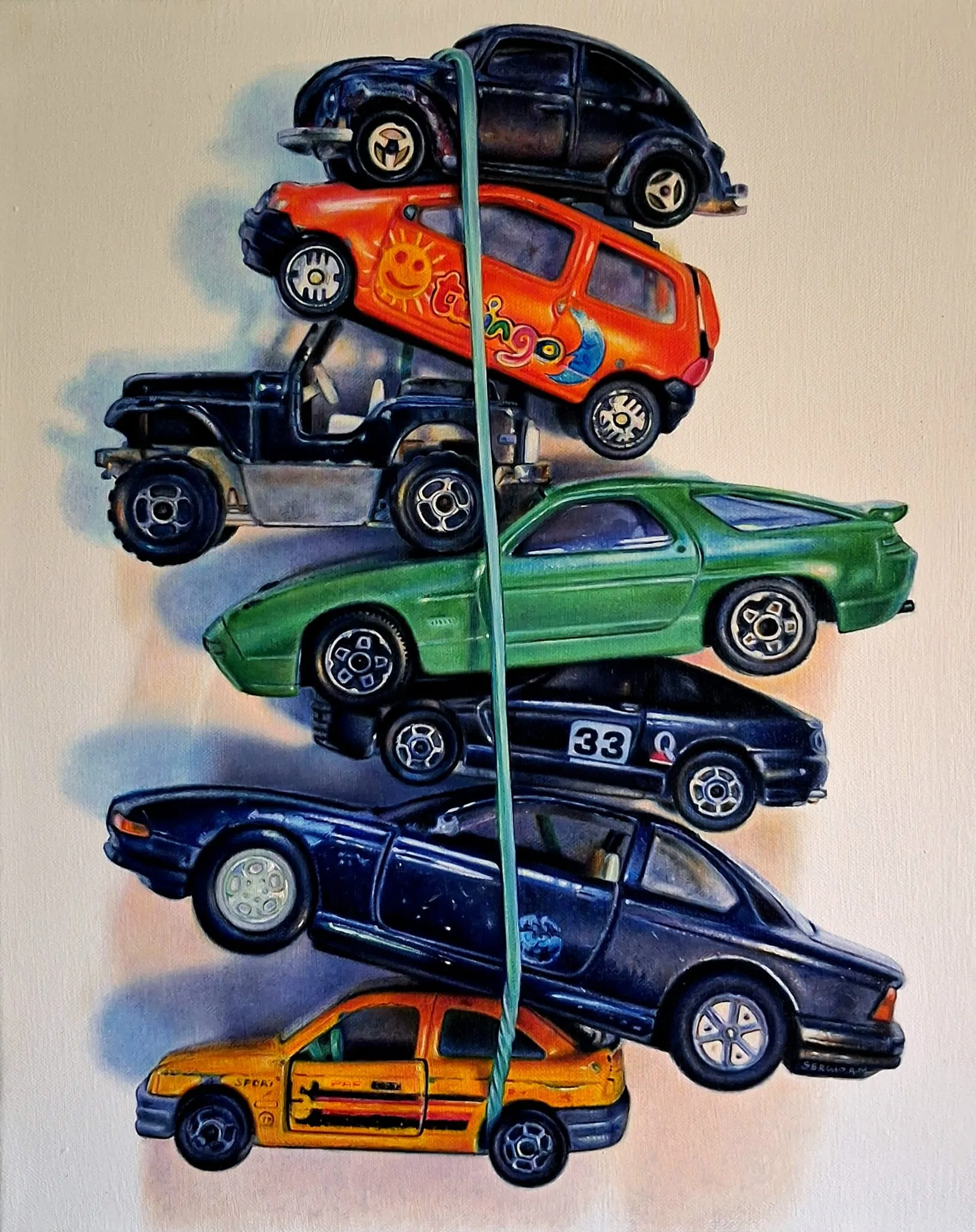 Vintage legends II — Óleo sobre lienzo, 33 × 41 cm